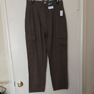 Old Navy Women's Cargo Pants Taylor Straight Trouser Extra High Rise Size M NWT